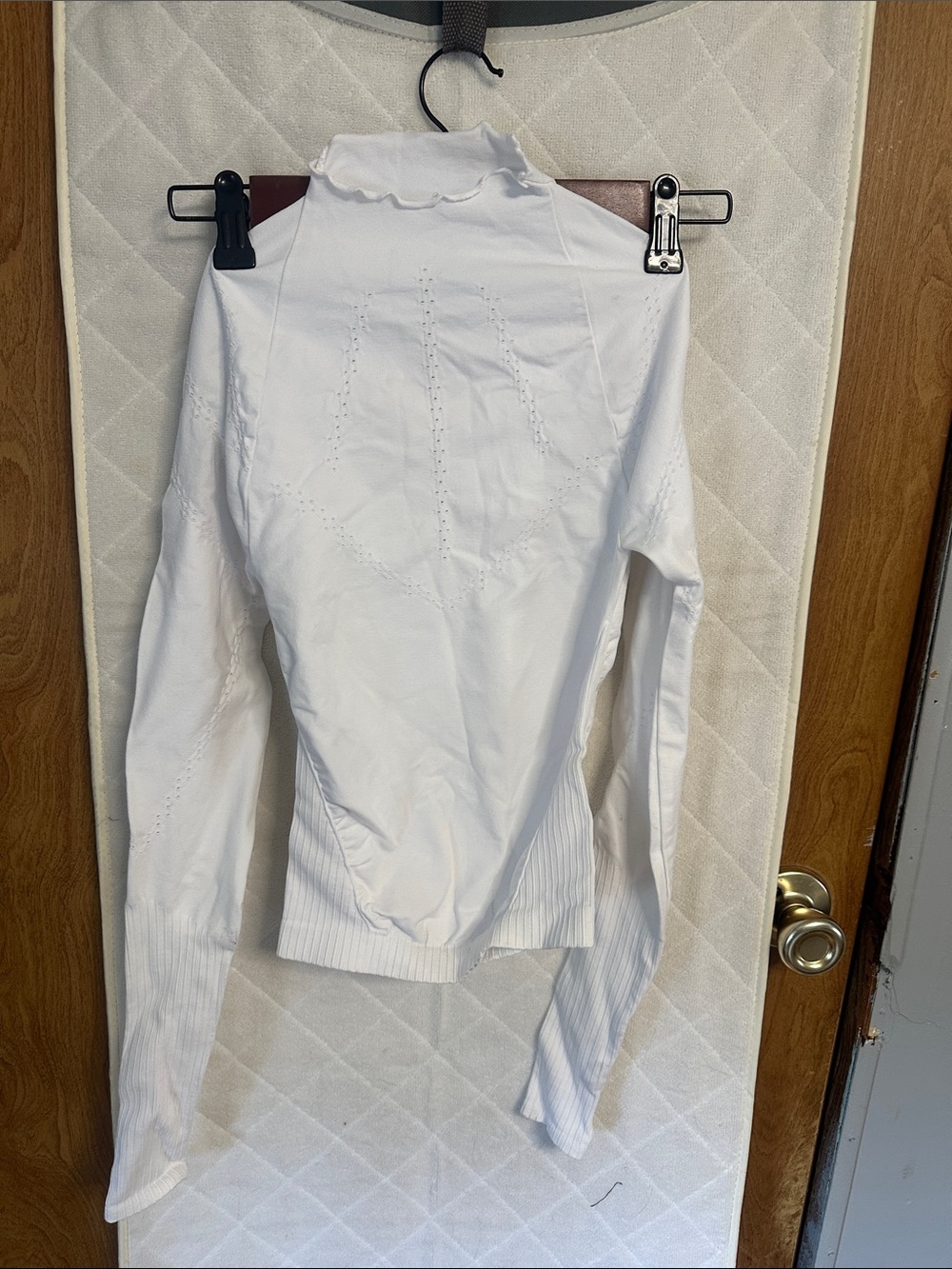 White Long Sleeve Knit Top with Subtle Eyelet Detail never been worn ! NWOT